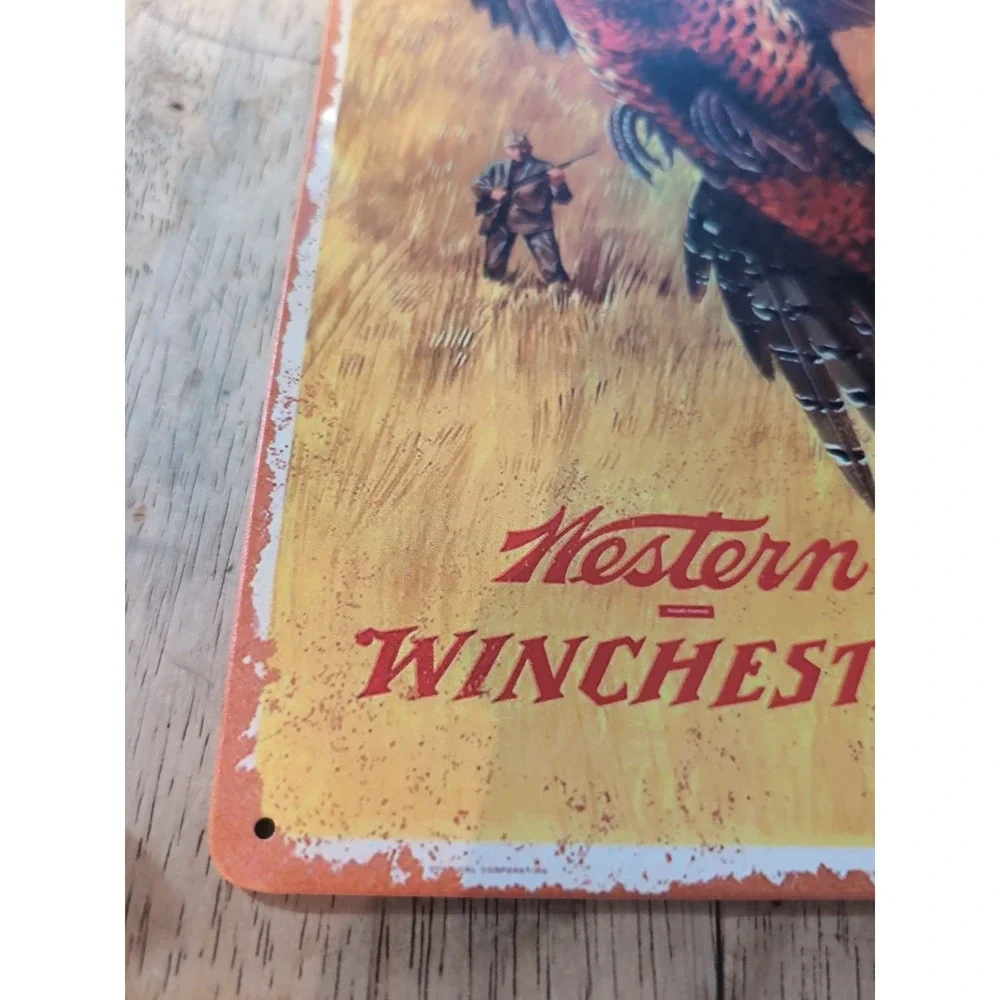 Western Winchester Pheasant-Steel Decor Sign‎ 12x8 See Pics For Slight Dents